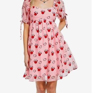Disney Minnie Mouse Sweetheart Pink Puff-Sleeved Dress NWT- Medium